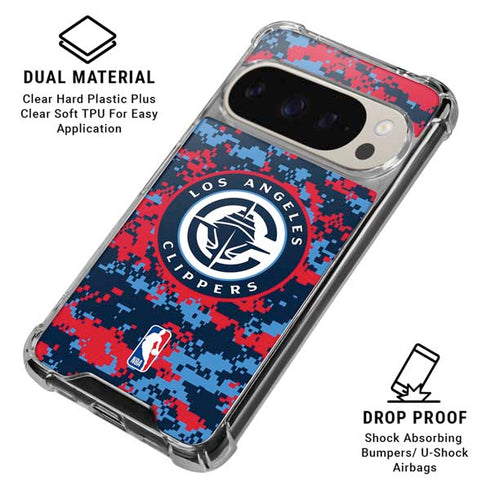 NBA LA Clippers Digi Camo Google Pixel 9/9 Pro Clear Case